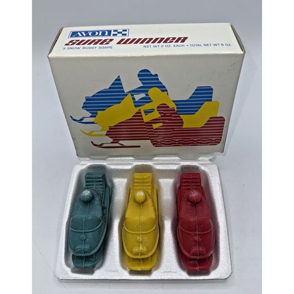 Vintage Avon SURE WINNER 3 Snow Buggy Snowmobile Soaps New Old Stock 1970s - Picture 6 of 10